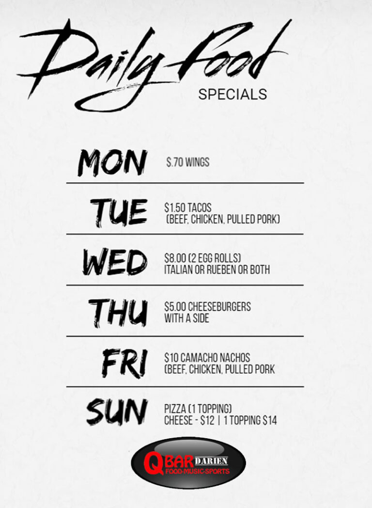 Specials Q Bar Darien